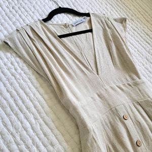 Linen button down dress